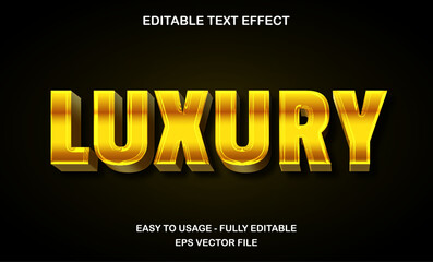 Poster - Luxury text, editable text effect template, 3d bold gold metal typeface