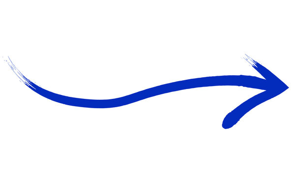 Abstract blue pixelated shape flowing across a white background