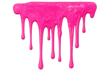Poster - Pink paint dripping over transparent surface, generating dynamic fluid color movement with artistic texture potential for graphic design