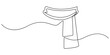© line drawing - Autumn scarf continuous one line drawing, single line art element, minimalist sketch line vector illustration, autum and thanksgiving concept, A single line drawing of a scarf. Continuous line scarf.