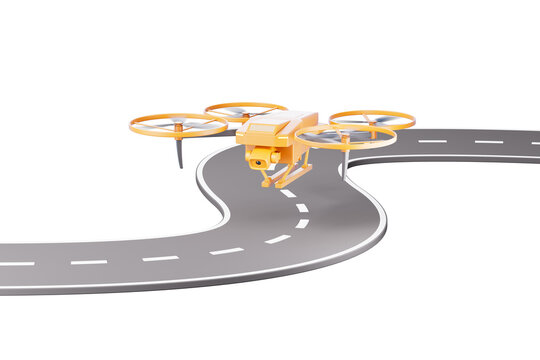 3d rendering logistics transportation drone