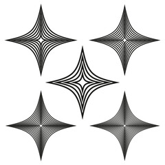 Poster - Star shape set. Geometric abstract form. Dynamic Vector illustration. Modern line pattern.