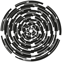 Poster - Concentric maze icon. Complex radial pattern. Tech spiral Vector. Circular labyrinth.