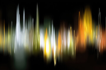 Aufkleber - Abstract metallic wave forms in gold, silver, and white tones blend on black background, creating dynamic, energetic, and futuristic visual effect with sense of movement