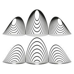 Poster - Abstract wave shapes. Line art Vector. Modern ripple pattern. Organic flowing elements.