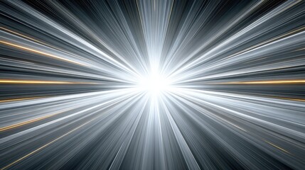 Poster - Abstract Radiating Light Streaks Background Silver Gold Hues