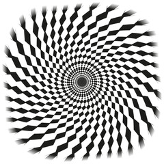 Poster - Checkered cyclonic pattern. Dynamic spectrographic design. Hypnotic spiral Vector. Ultimochromatic hallucination field.