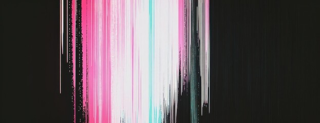 Poster - A static VHS screen with vertical lines art background vibrant.