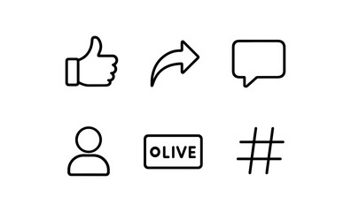 Poster - Minimalist social media interface icons for mobile and web design
