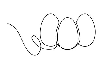 Fototapete - Egg icon continuous one line drawing and minimalist style isolate outline illustration