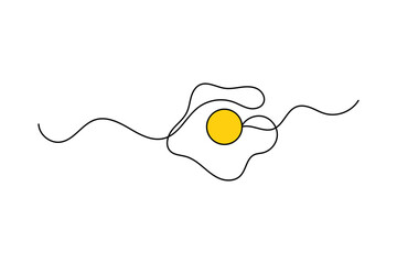 Fototapete - Egg icon continuous one line drawing and minimalist style isolate outline illustration