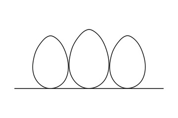 Fototapete - Egg icon continuous one line drawing and minimalist style isolate outline illustration
