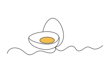 Fototapete - Egg icon continuous one line drawing and minimalist style isolate outline illustration