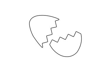 Fototapete - Egg icon continuous one line drawing and minimalist style isolate outline illustration