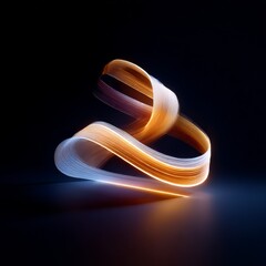 Leinwandbilder - Elegant Illuminated Ribbon: A Dance of Light and Shadow on a Deep Background - Artistic Render