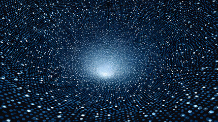 Poster - Abstract Blue Dotted Pattern Creating A Tunnel Illusion