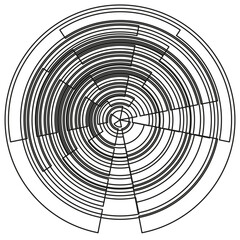 Poster - Circular line pattern. Concentric abstract lines. Radial geometric shape. Vector intricate illustration.