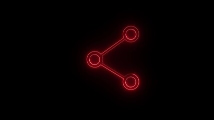 Poster - Glowing neon share icon on black screen
