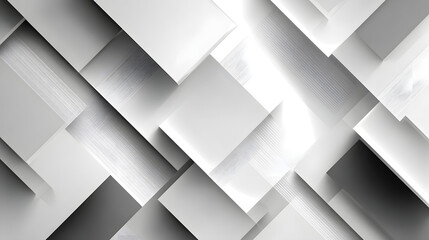 Poster - Abstract white background with texture pattern, layered geometric triangle shapes, white and grey glossy squares, abstract tech banner design. Graphic design element stripes concept for web, flyer