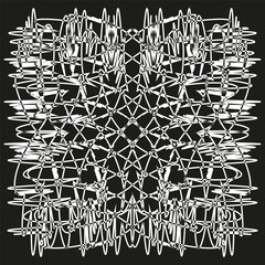 Poster - Abstract chaotic pattern. Intertwined line texture. Distorted messy shapes. Vector grunge background.