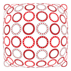 Poster - Red circles pattern. Geometric ring design. Spherical distortion Vector. Abstract background element