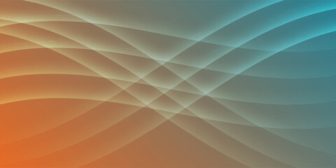 Poster - Colorful abstract wave background featuring smooth gradient curves in orange and teal tones. Modern, futuristic design ideal for digital themes.