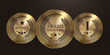 © hobbitfoot - Realistic gold medal mockup. Design winner golden medal prize. Winner award medal. Vector illustration