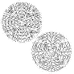 Poster - Circular segment pattern. Concentric curved shapes. Intricate Vector design. Black white illustration