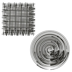 Poster - Geometric grid pattern. Abstract circle illustration. Dynamic Vector shapes. Modern line art.