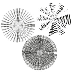 Poster - Abstract radial shapes. Dynamic line composition. Optical art elements. Vector graphic illustration.