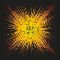 Poster - Explosion light pattern. Bright burst shape. Radial Vector glow. Dynamic abstract illustration.