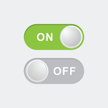 On Off Toggle Switch Buttons Vector