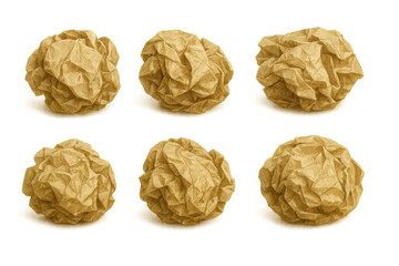 Poster - Crumpled paper balls scattered, symbolizing creative struggle, rejection, discarded concepts against transparent backdrop