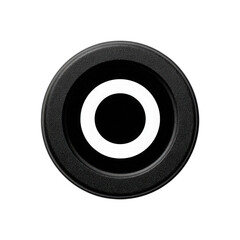 Fototapete - Black Circular Object with White Inner Circle Isolated on a Black Background for Design and Graphic Projects
