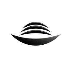 Poster - Black and white contemporary dish design showcasing modern elegance in simplistic form with smooth curved lines and balanced shapes