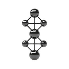 Fototapete - Black and White Abstract Structure Featuring Spheres and Connections in a Minimalist Design