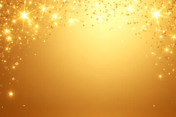 Aufkleber - Golden background with sparkling stars and confetti particles creating a festive and celebratory atmosphere with warm tones