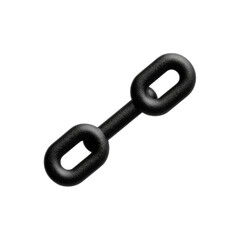 Poster - Black chain link isolated on white background symbolizing strength, connection, and durability in various industries and designs