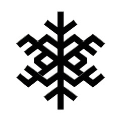 Fototapete - Intricate Black and White Snowflake Design for Winter and Holidays with Geometric Patterns and Symmetrical Features