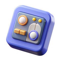 Aufkleber - 3d stylized retro game controller isolated on transparent background