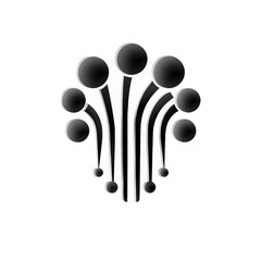 Fototapete - Abstract black and white design with dynamic swirling shapes creating a modern artistic expression of movement and flow