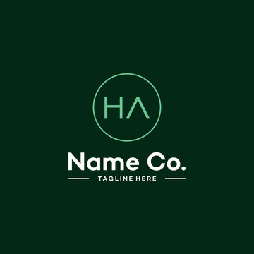 vector logo of the initials HA