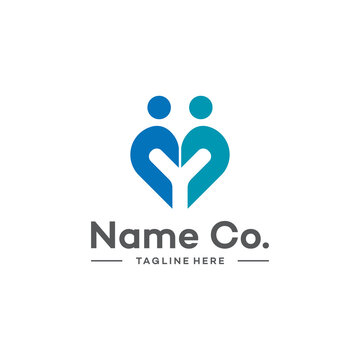 vector logo initial Y love