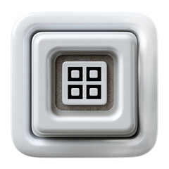 Fototapete - Abstract design of a layered square icon with a grid pattern in a minimalistic style and soft colors displaying modern aesthetics
