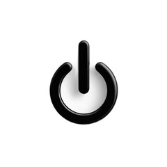 Poster - Stylish Minimalist Power Button Symbol in Black and White Color Design for Technology and Digital Themes