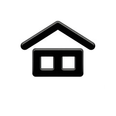 Fototapete - Minimalist Black and White House Icon with Simple Roof Design for Modern Graphic Needs