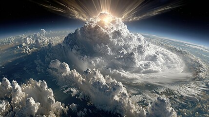 a massive cloud formation seen from space.