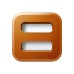 Fototapete - Three-dimensional glossy icon featuring a bright orange and white blocky letter with two horizontal slots or windows