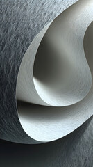 Poster - White paper texture, curved design, interior wall, abstract background, design element