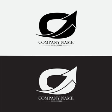 Finance Logo With O Letter Concept Marketing and Financial Business Logo With Growth Arrow